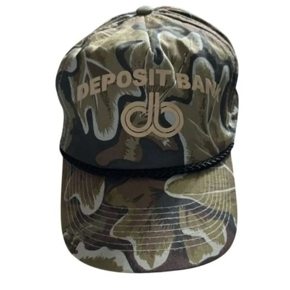 Deposit Bank DuBois PA Vintage Adjustable Camouflage SnapBack Hat
